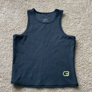 Thrive Societe black tank with neon yellow cyclebar logo